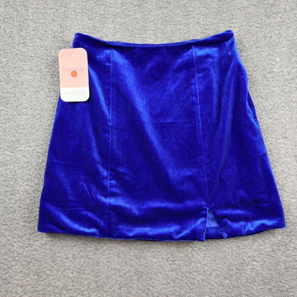 Skies Are Blue Women's XS Royal Blue Velvet Mini Skirt Party 52903